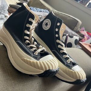 Converse Black & Cream Run Star Hike High Top Sneakers